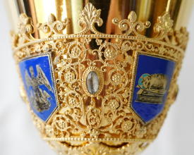 Solid silver gilt antique French Gothic Chalice.